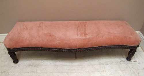 ANTIQUE WOODEN UPHOLSTERED SETTLE